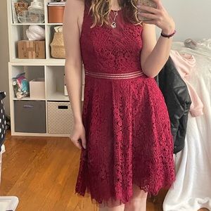 Lace Burgundy Dress